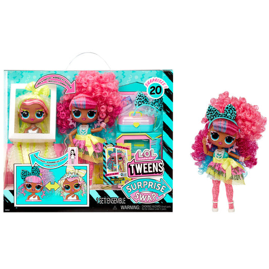 L.O.L Surprise Tweens Surprise Swap Curls-2-Crimps Cora Fashion Doll with 20+ Surprises