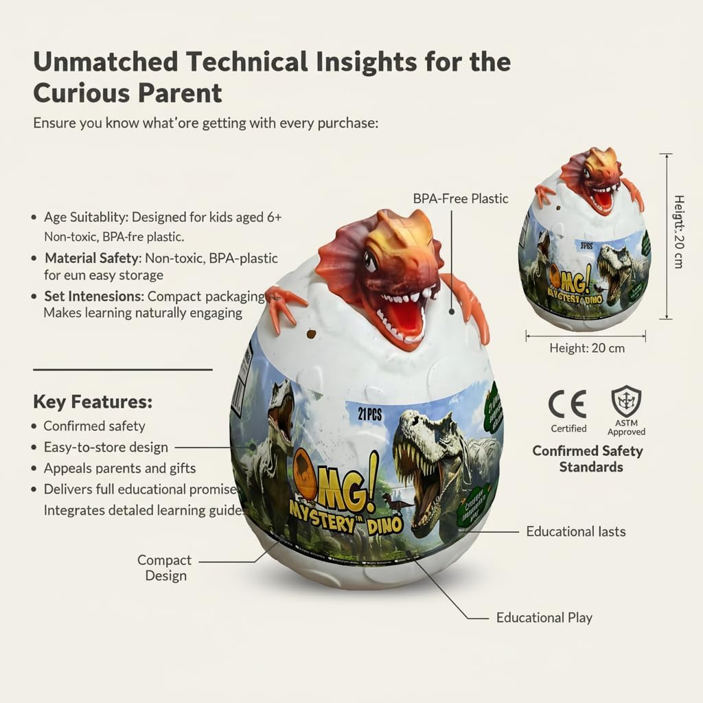 Mystery Dino Surprise Egg with 21 Dino-Mite Surprises Inside